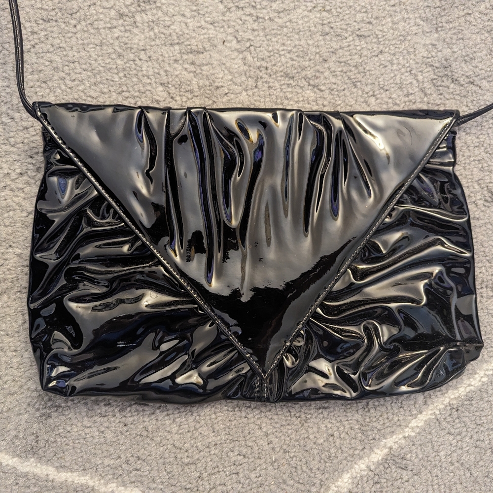 Black Paten Leather Crossbody Bag